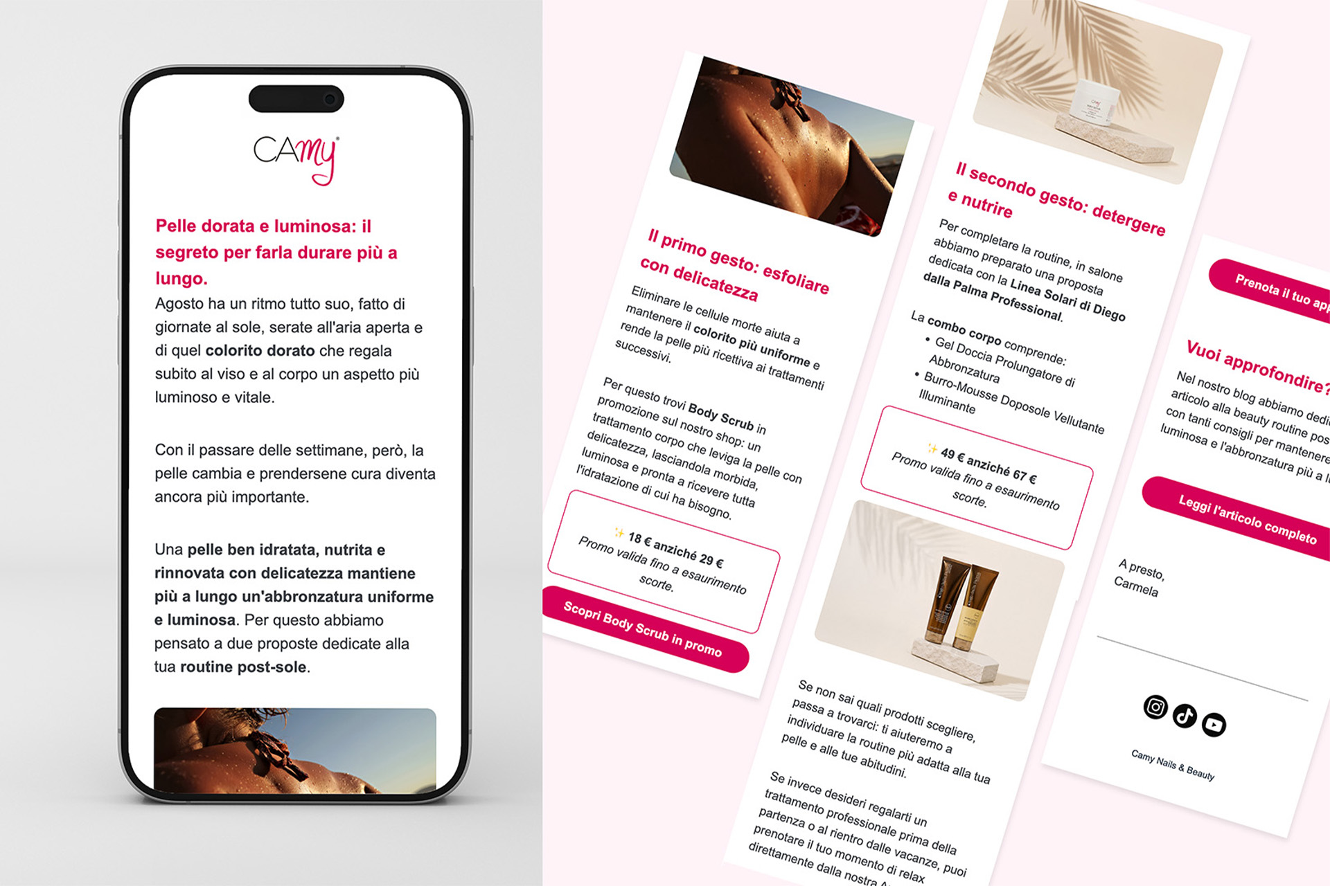 Email Marketing CAmy Nails & Beauty by Lampone Lab